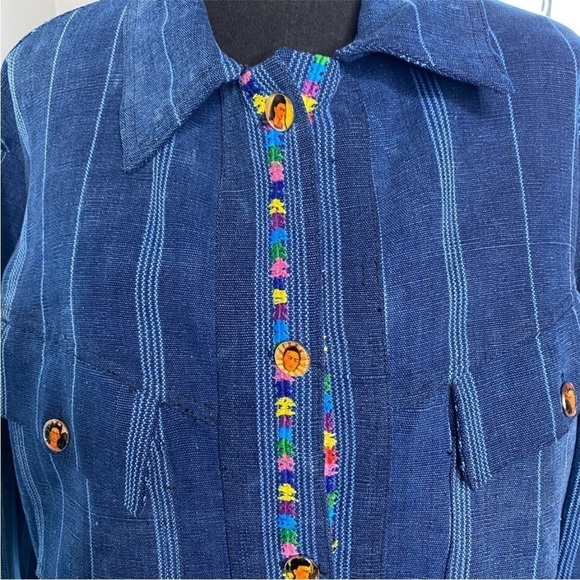 ARTSY FRIDA KAHLO EMBROIDERED DENIM JACKET PORTRAIT BUTTONS NWOT SIZE MEDIUM - Picture 6 of 13